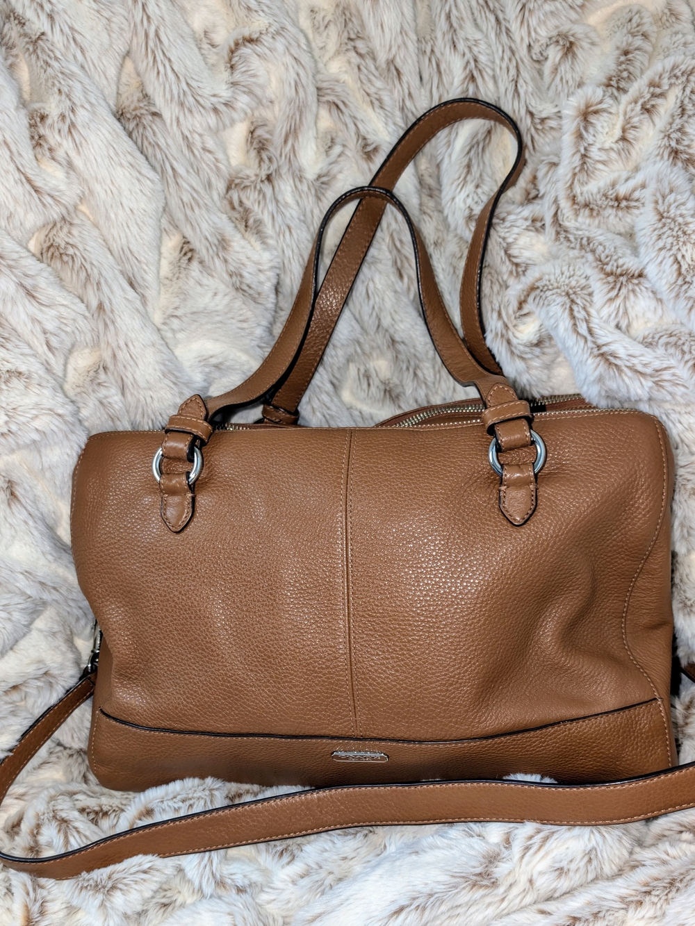 Coach Park Pebbled Leather Katheryn Triple Zip Satchel 31324